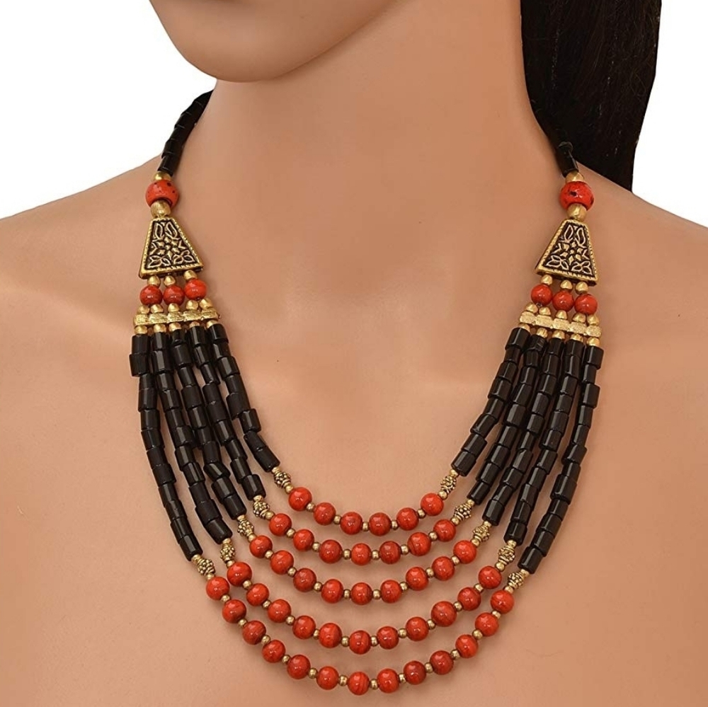 Boho Multi strand beaded necklace